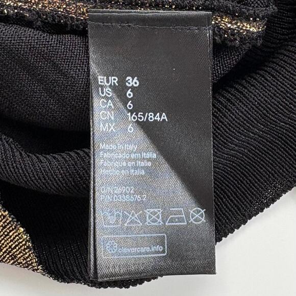 Balmain x H&M Metallic Gold Knit Long Sleeve Top Size 6 - Picture 6 of 11